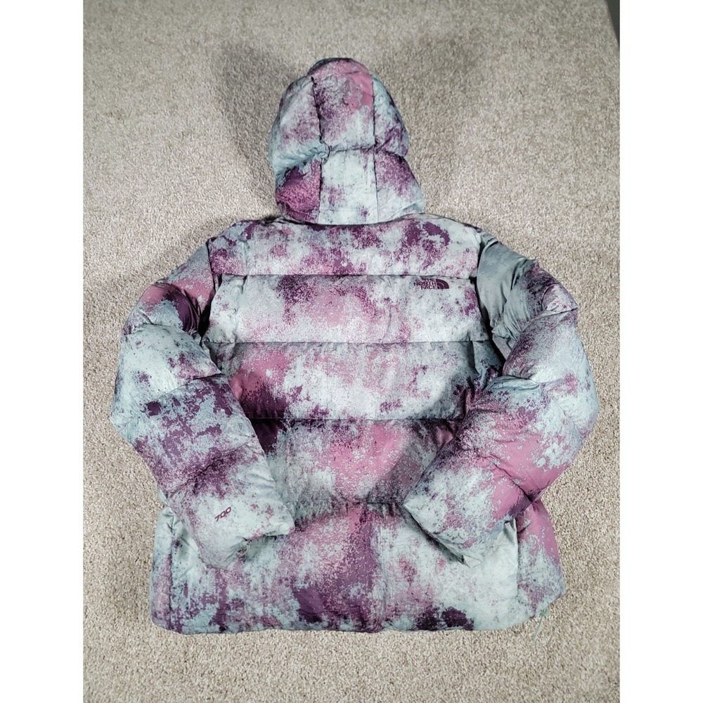 The North Face Puffer Jacket Womens Large Goose Down 700 Fill Hooded Ski Printed - Picture 2 of 16
